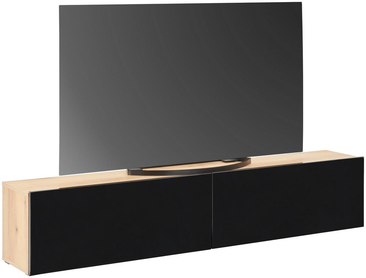 Tv-element Otis - Schwarz Hochglanz/Eichefarben, MODERN, Holzwerkstoff (180/37/31,6cm)