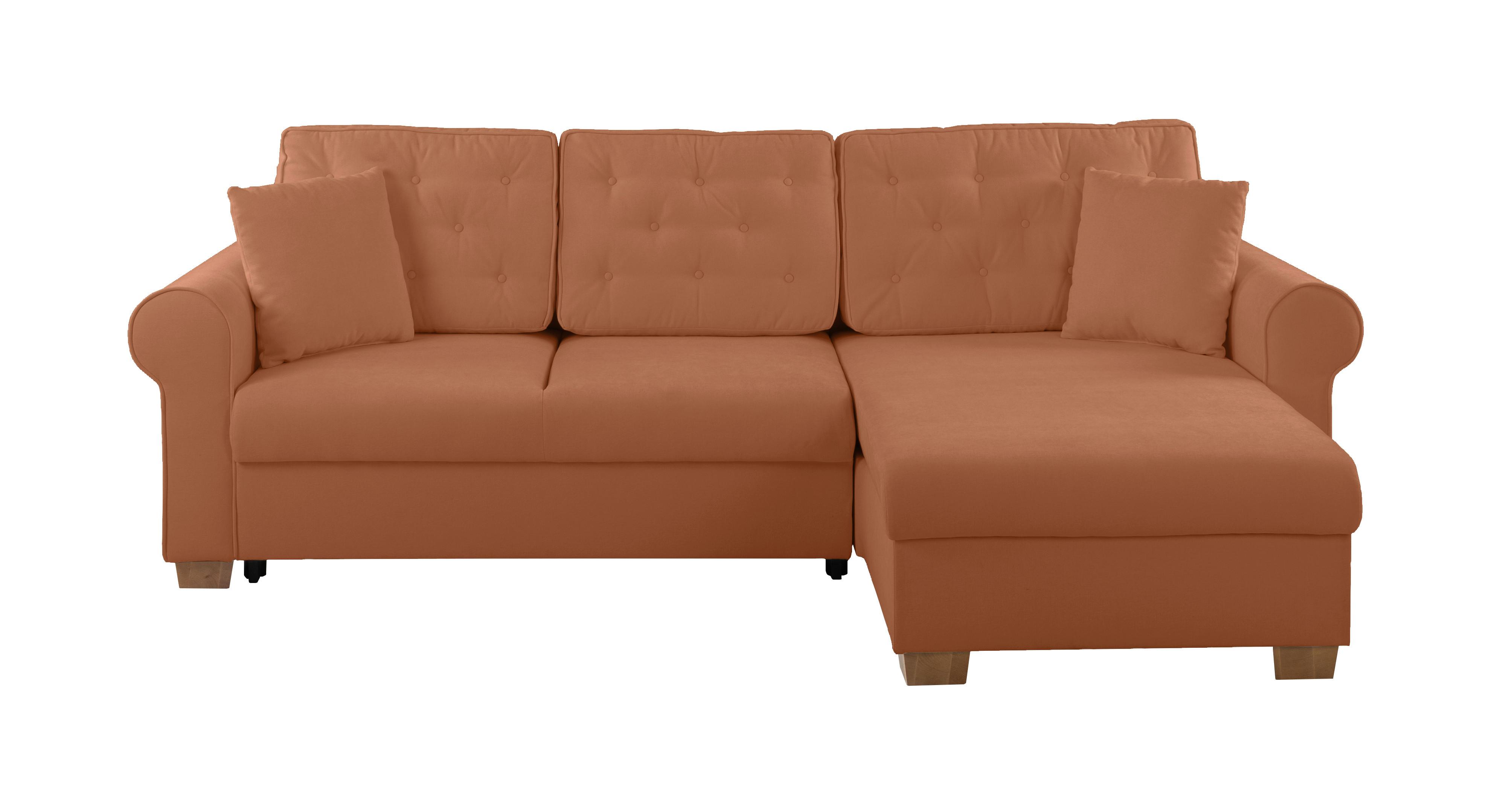 Ecksofa Arles Rostfarben 56 S: 266x161 Cm - Rostfarben/Buchefarben, Design, Textil (266/161cm) - MID.YOU