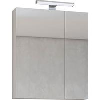 Spiegelschrank Edi B: 65 cm Weiss, 2 Einlegeböden - Weiß, MODERN, Glas/Holzwerkstoff (65/74/18cm)