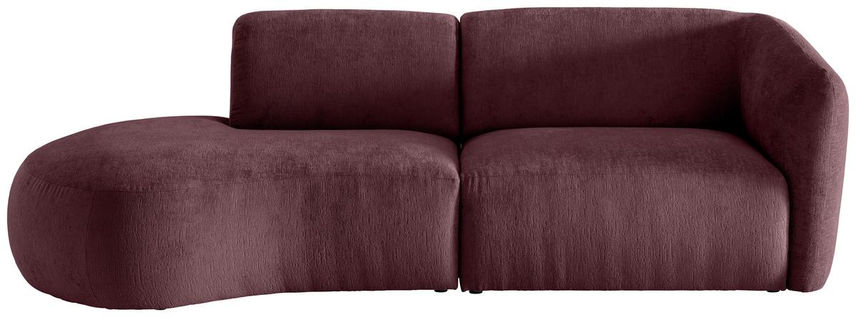 Ecksofa Jesi, Bordeaux S: 107x238 Cm - Bordeaux/Schwarz, MODERN, Textil (107/238cm) - Livetastic