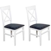 Stuhl-set Madrano Grau/weiß B: 44 Cm - Weiß/Grau, KONVENTIONELL, Holz/Textil (44/93/46cm) - MID.YOU