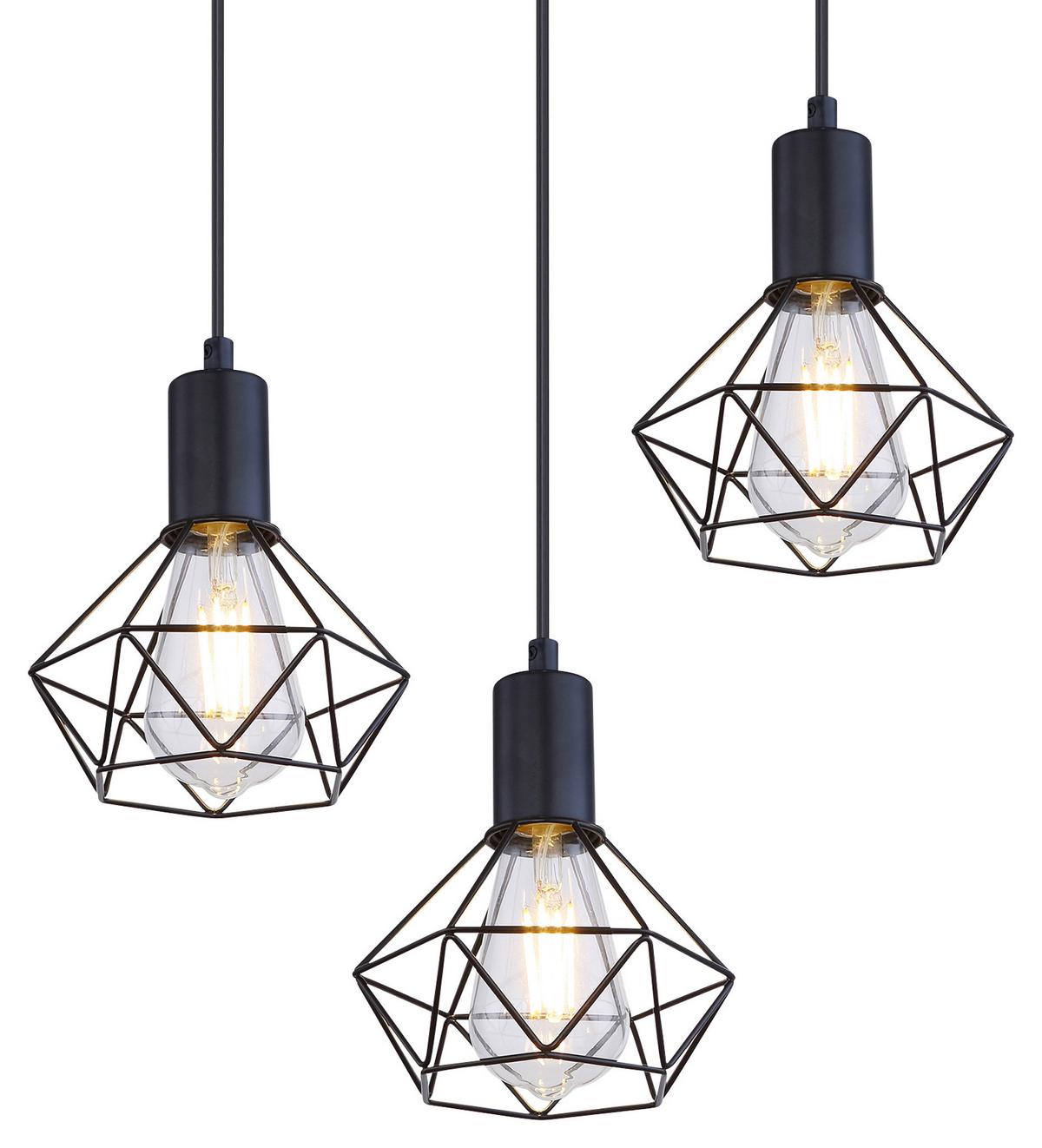 Deckenleuchte L: 100 cm drehbar - Schwarz, Basics, Metall (100/15/100cm) - Globo