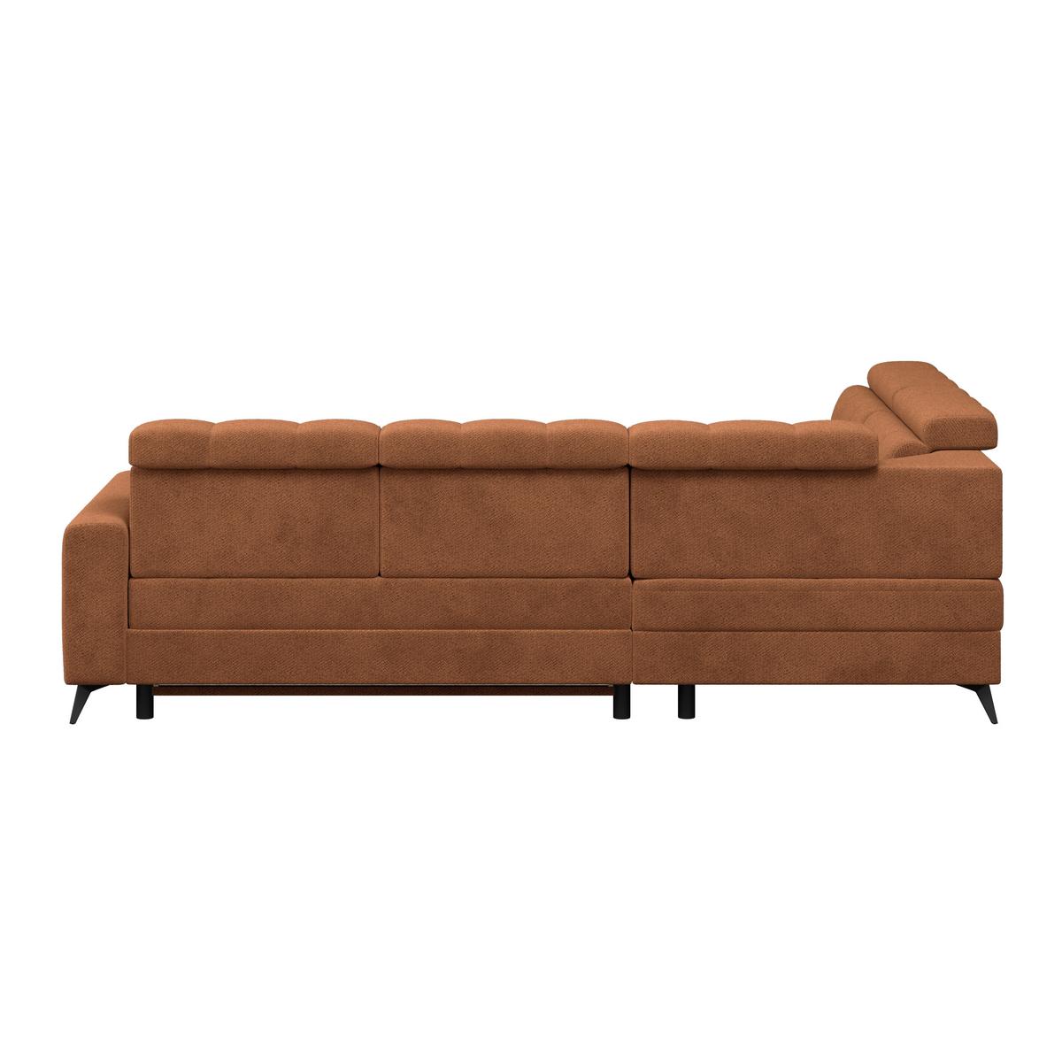 Ecksofa Barletta New Velours Terracotta, 228x289cm - Terracotta/Schwarz, ROMANTIK / LANDHAUS, Textil (228/289cm) - Luca Bessoni