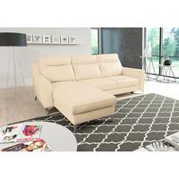 Ecksofa Gio Beige S: 236x168 Cm - Chromfarben/Beige, Design, Leder/Textil (236/168cm) - Livetastic