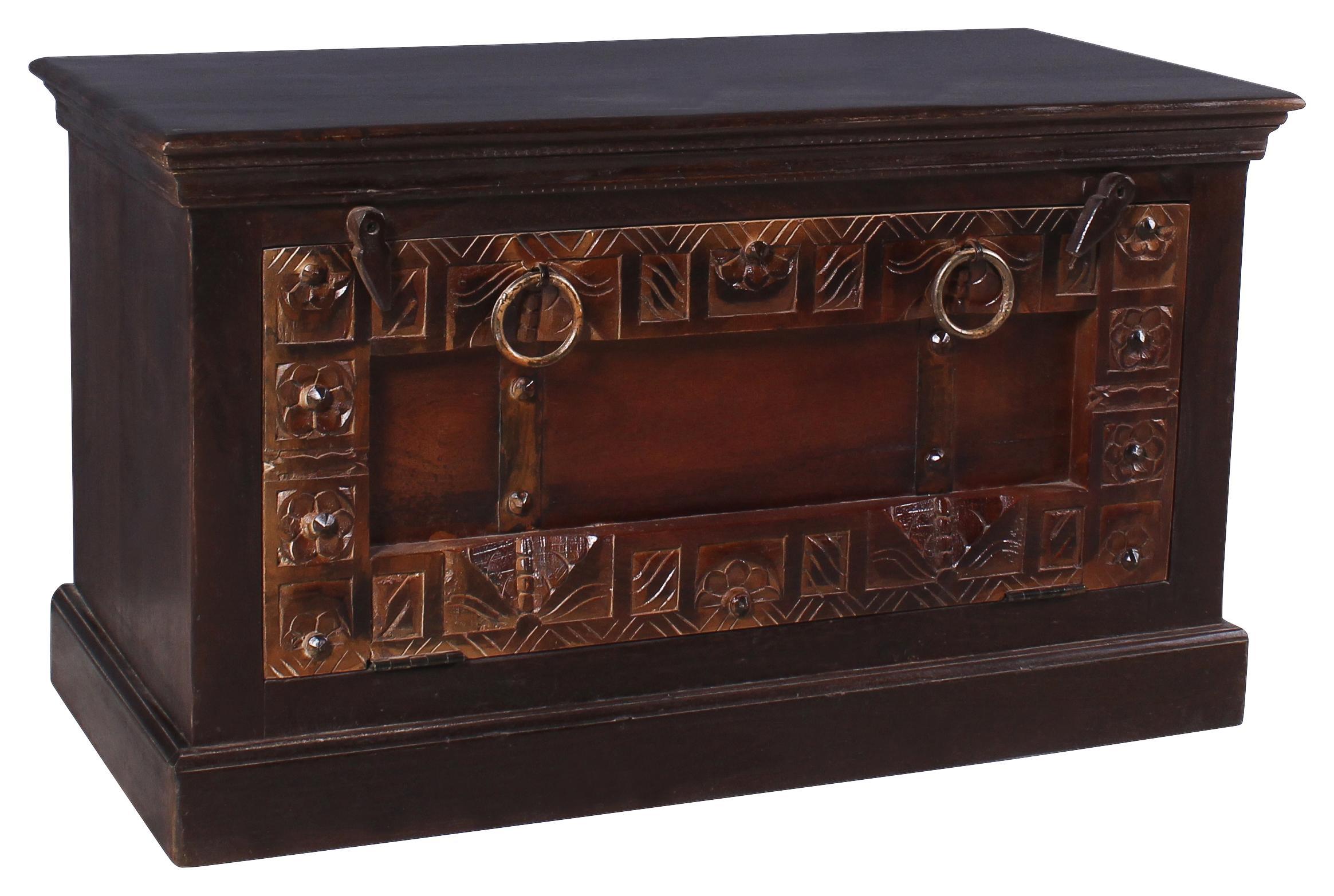 Schuhschrank Leon B: 85 cm Recyclingholz - Braun/Bronzefarben, Basics, Holz (85/45/40cm)