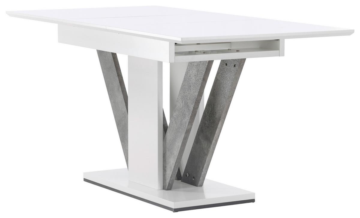 Esstisch Disa - Weiß/Grau, Design, Holz/Holzwerkstoff (120/80/76cm) - Livetastic