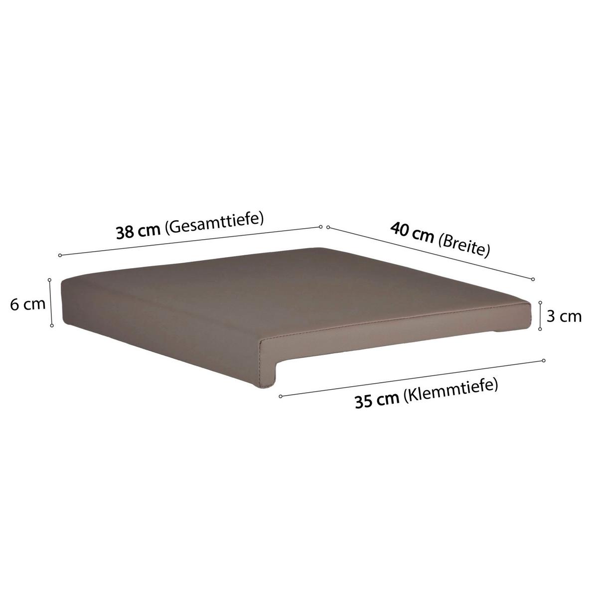 Bankkissen Taupe L: 40 cm - Basics (40/35/38/5/8cm)