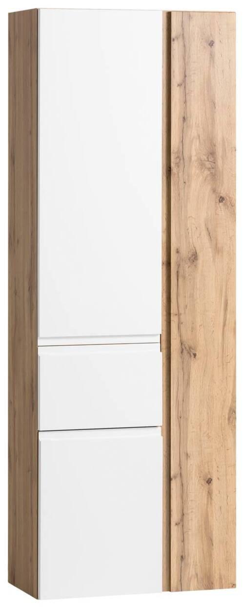 Badezimmer Hochschrank Varese Bxh 65x180 Cm Weiß/eiche Dekor - Eiche Wotan/Weiß, MODERN, Holzwerkstoff (65/180/35cm) - Held