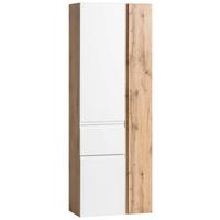 Badezimmer Hochschrank Varese Bxh 65x180 Cm Weiß/eiche Dekor - Eiche Wotan/Weiß, MODERN, Holzwerkstoff (65/180/35cm) - Held