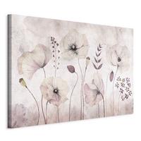 Leinwandbild Floral Moment Cappuccino Grauweiß B: 60 cm - Grauweiß/Cappuccino, Basics, Holzwerkstoff/Textil (60/40/1,2cm) - artgeist