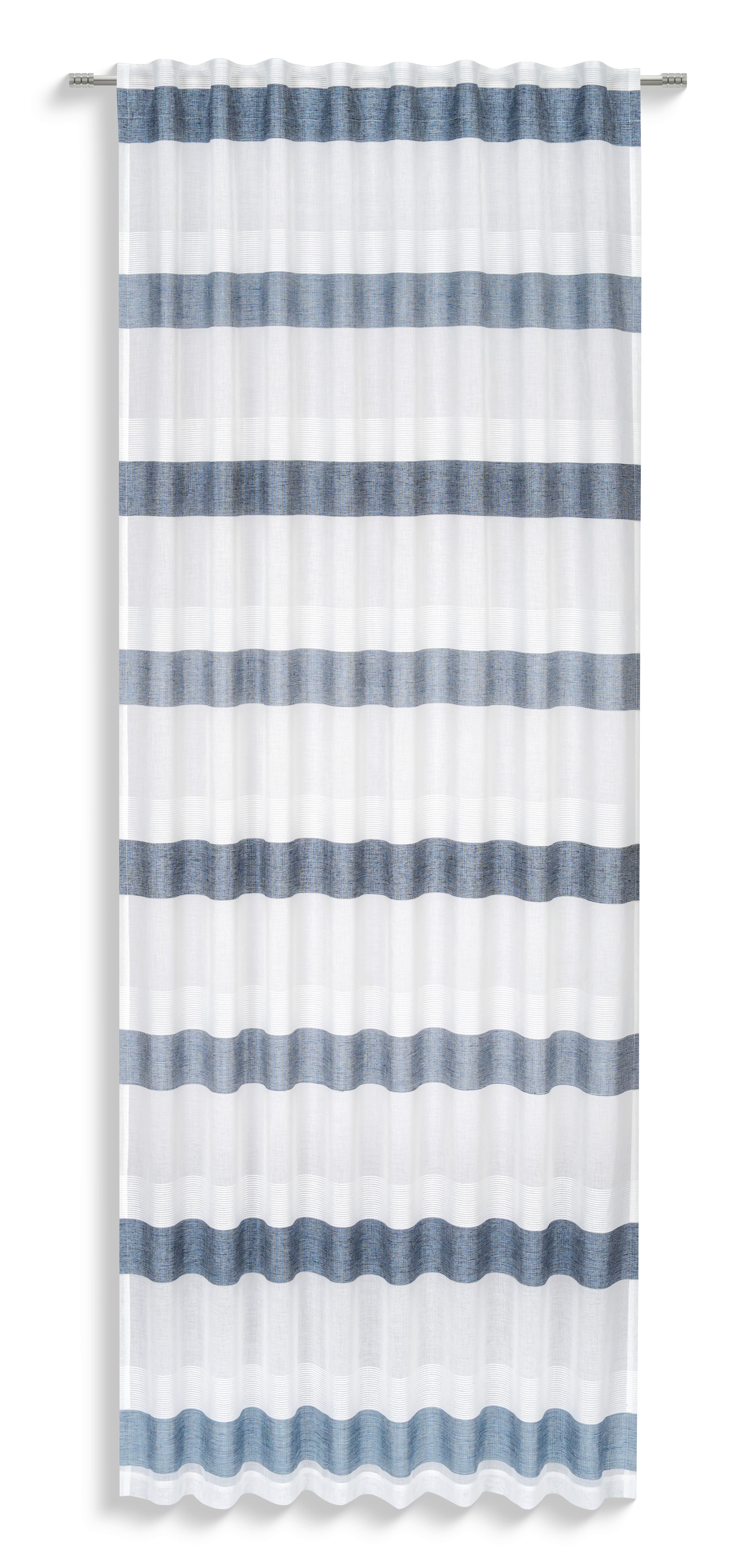 Fertigvorhang Susanne - Blau, MODERN, Textil (135/245cm) - Luca Bessoni