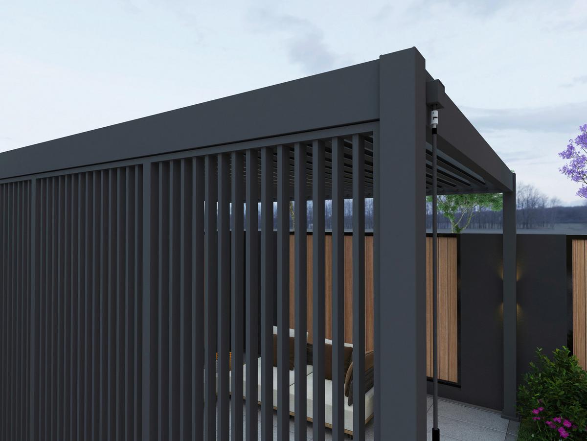 Pavillon-seitenteil 113x235cm Wetterfest - Anthrazit, Basics, Metall (113/235/10cm) - WEIDE