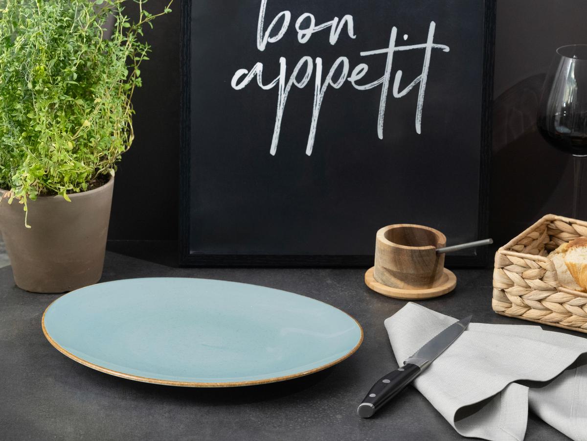 Steaktellerset Keramik, Hellblau - Hellblau, Basics, Keramik - Creatable