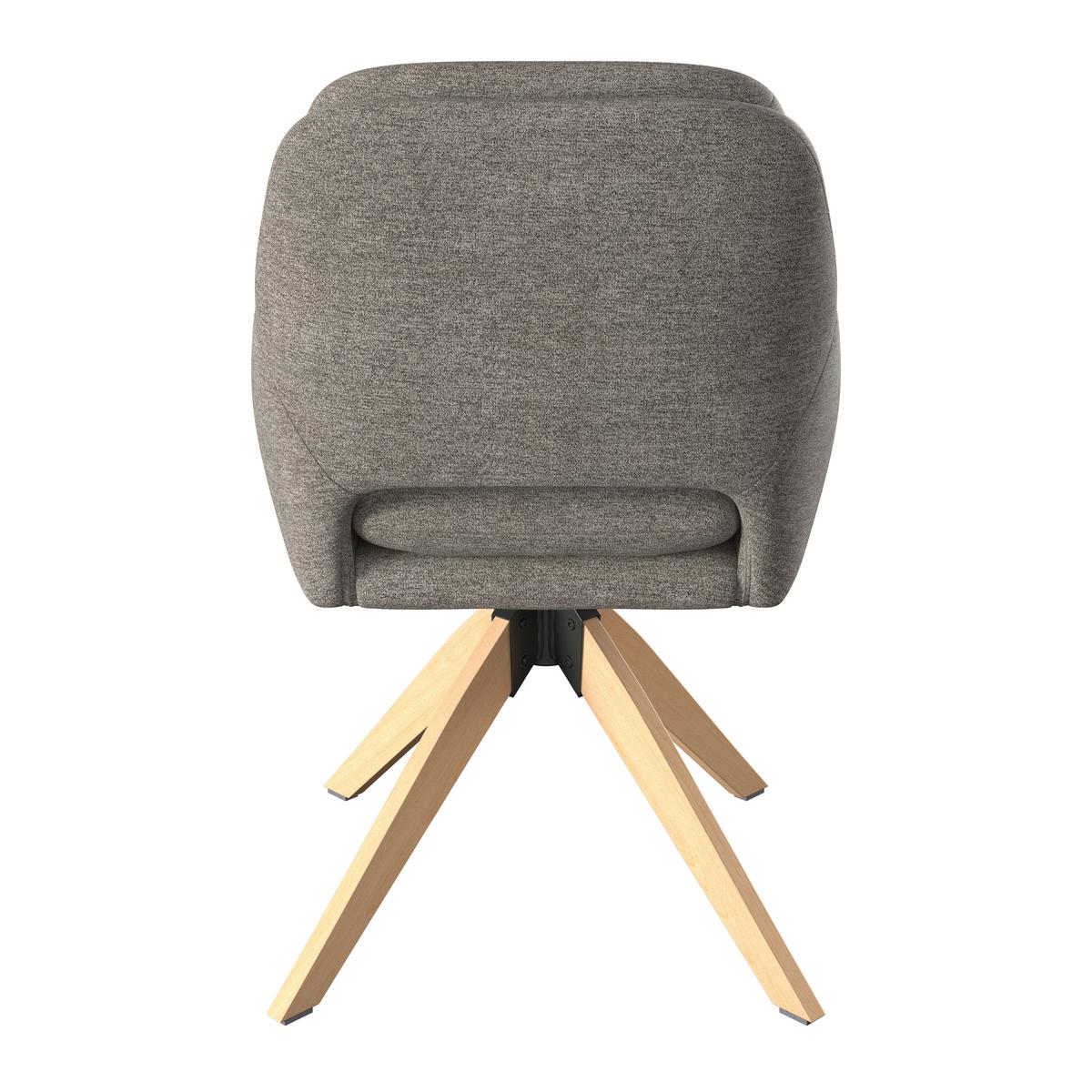 Židle s područkami Adrien, hnědá - přírodní barvy/hnědá, Moderní, kov/dřevo (64/59/92cm) - Bessagi Home