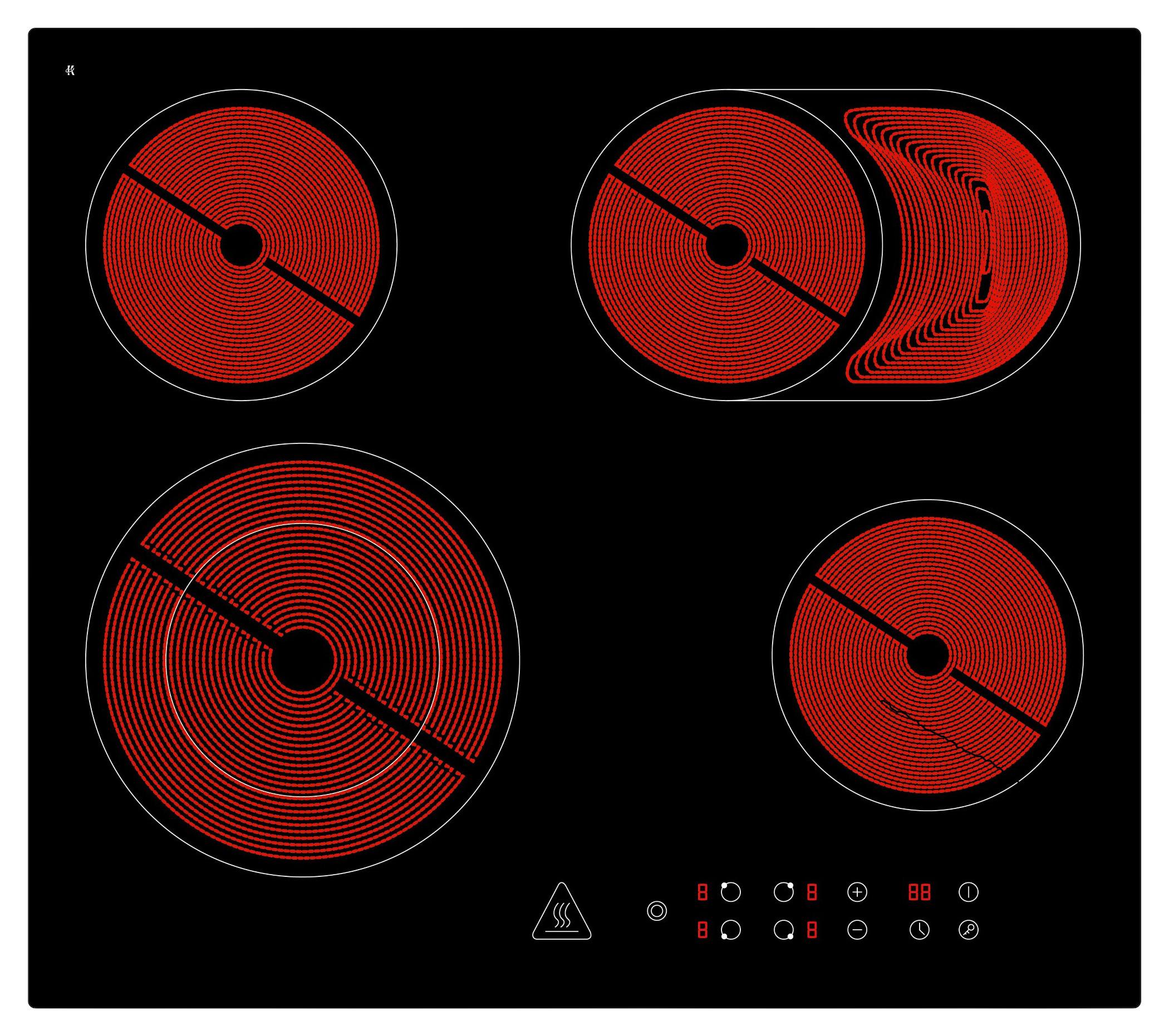 Einbau-backofen-set B: 59,5cm Elektro-Glaskeramik, Touchfeld - Schwarz, Trend, Metall (59,5/59/54,2cm) - Respekta
