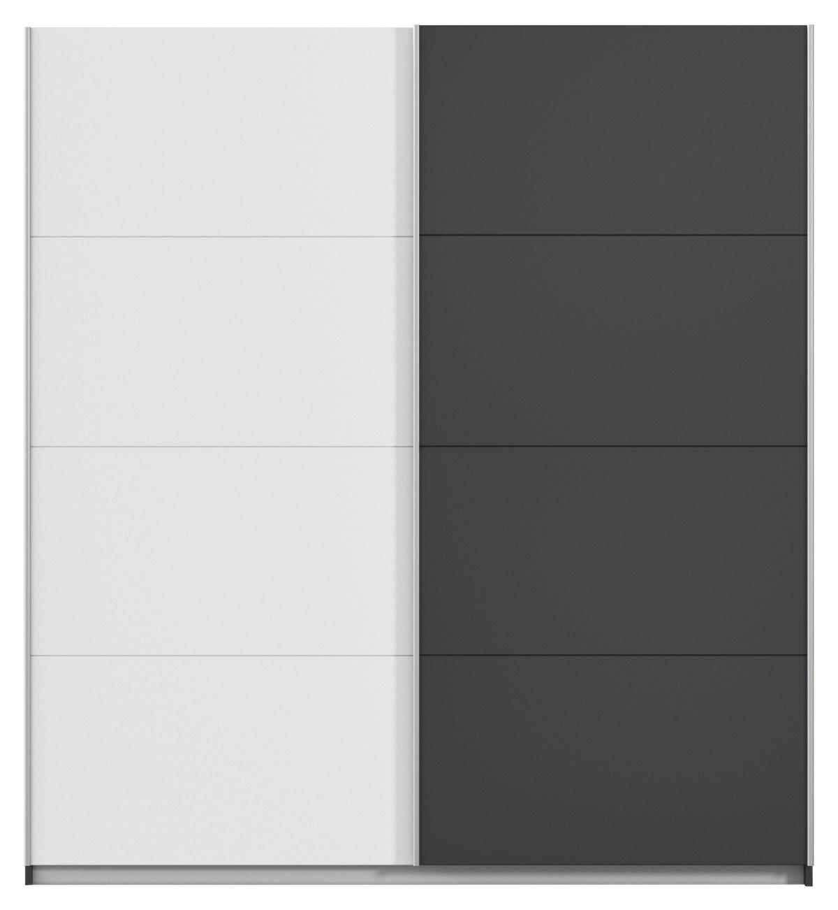 Schwebetürenschrank Subito - Graphitfarben/Weiß, MODERN, Holzwerkstoff (181/197/61cm) - Rauch Möbel