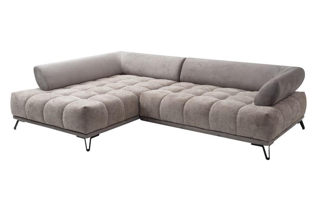 LARGO, levá, šedohnědá, potřeba šířky dveří 90 cm - černá/šedohnědá, Moderní, kov/textil (184/262cm)