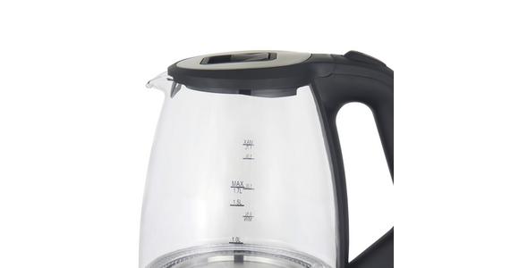 Wasserkocher Kate Klar/schwarz Glas 1,7 Liter 2.200w - Klar/Edelstahlfarben, KONVENTIONELL, Glas/Kunststoff (21,2/23,4/15,7cm) - Bono