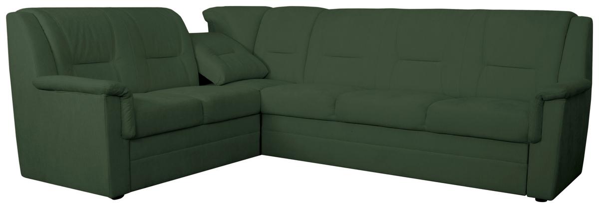 ECKSCHLAFSOFA Rafael, Dunkelgrün 279x224cm - Dunkelgrün/Beige, Trend, Textil (279/224cm)
