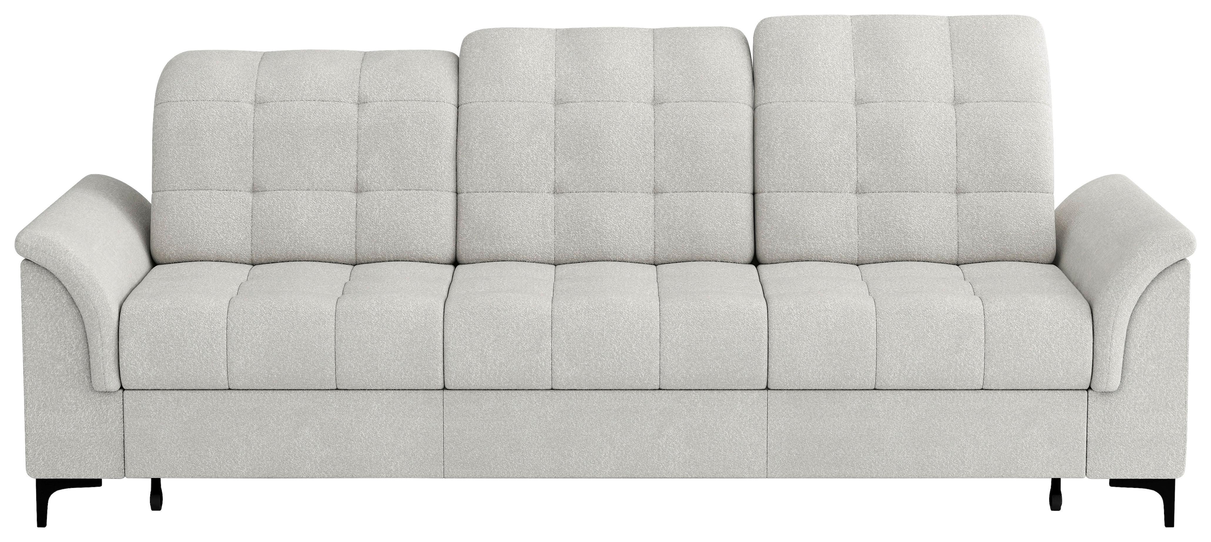 Rozkladacia pohovka LOA 3-sedák, krémová - čierna/krémová, Konventionell, kov/textil (248/89-103/101cm)