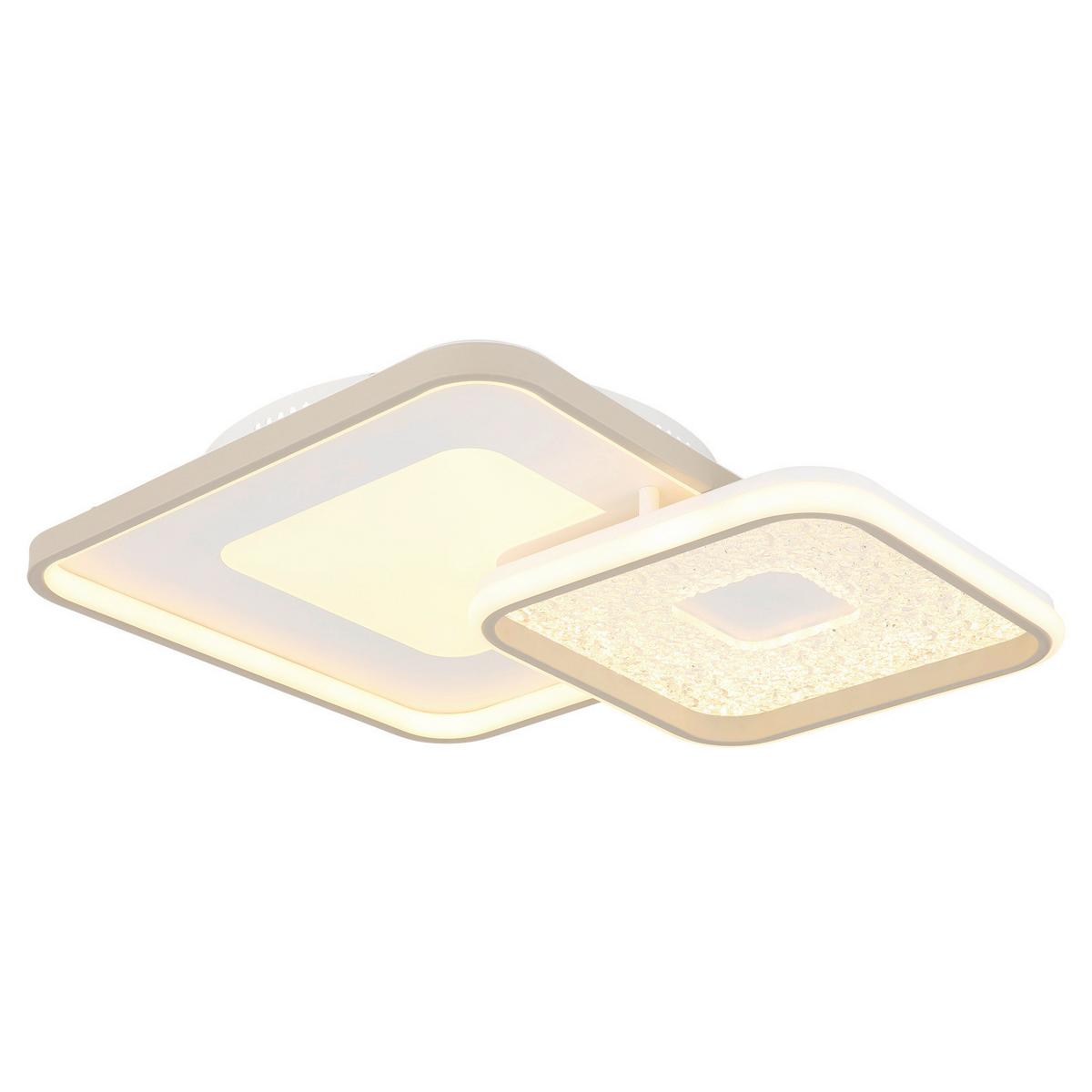 LED-Deckenleuchte Timerfunktion - Sandfarben/Weiß, Design, Kunststoff/Metall (50/50/9cm) - Globo