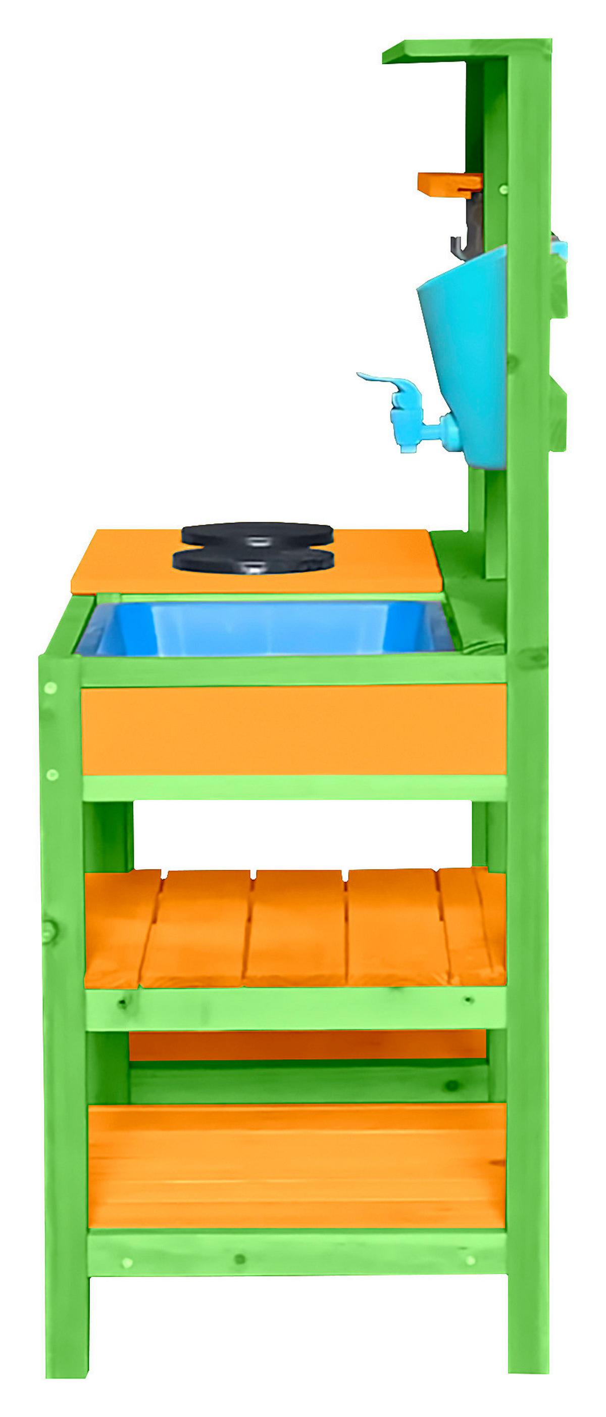 Matschküche Anna - Naturfarben/Hellgrün, Trend, Holz (92/75/35cm) - James Wood