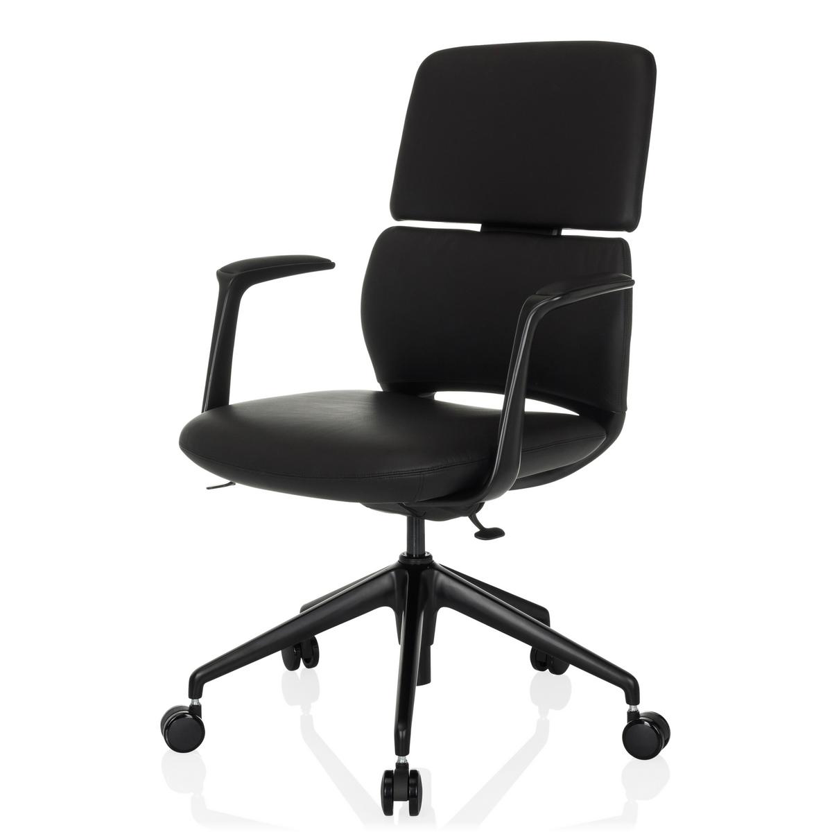 Drehstuhl Schwarz B: 62 cm - Schwarz, MODERN, Leder/Kunststoff (62/98-108/60cm) - MID.YOU