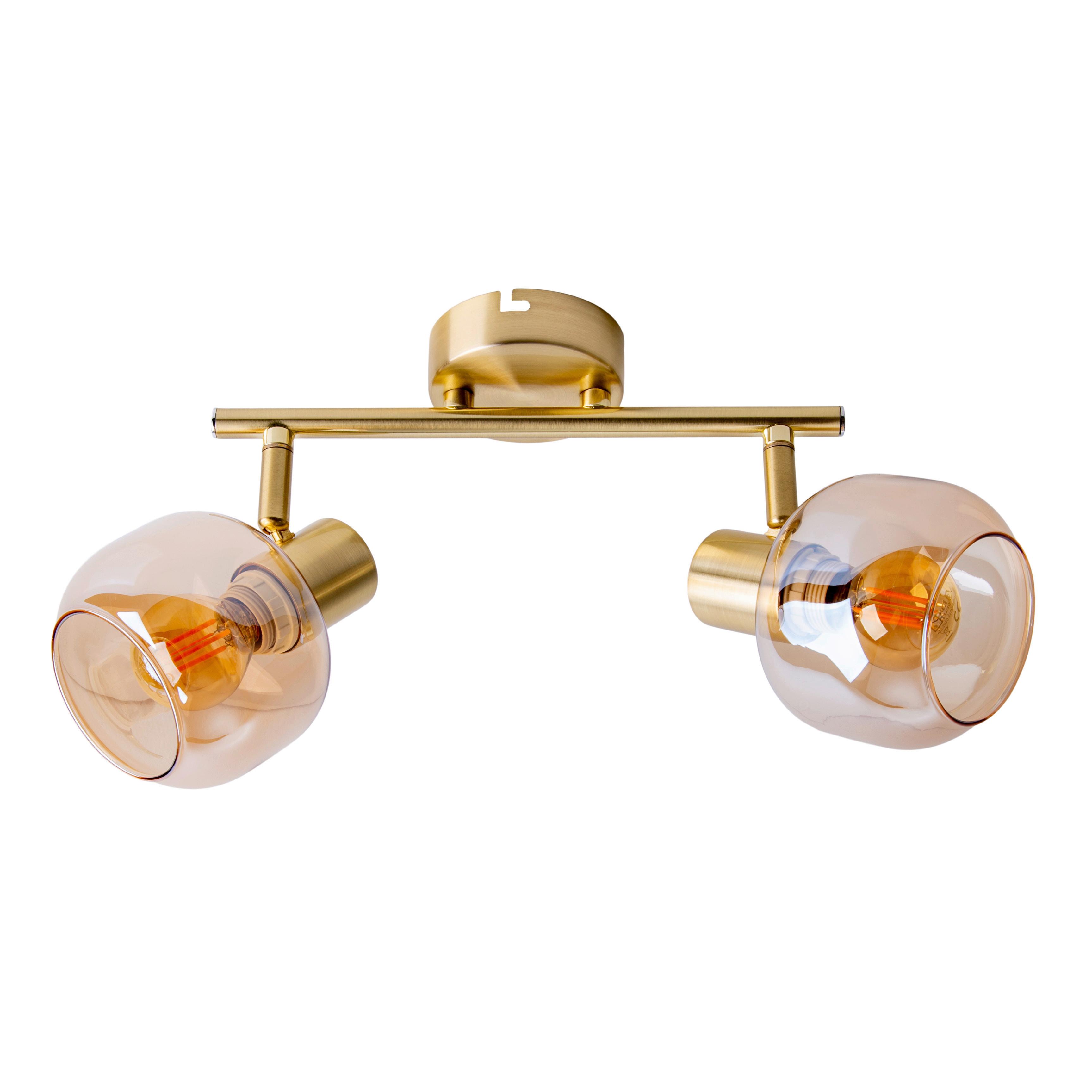 Deckenleuchte Libby - Messingfarben, Design, Glas/Metall (20cm) - Näve