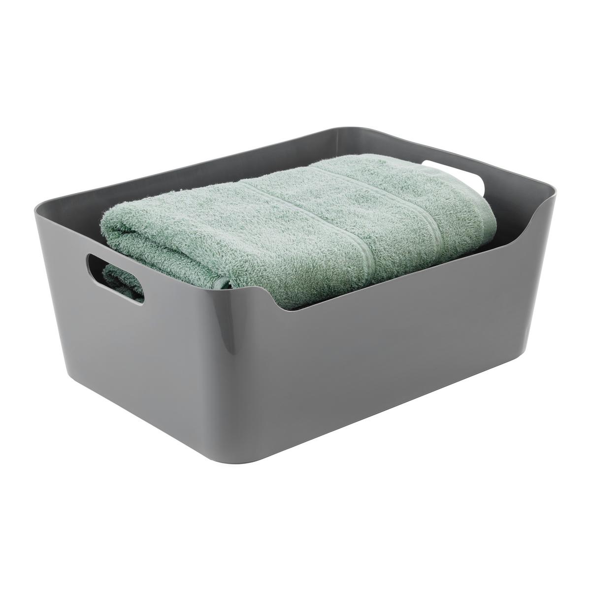 Úložný  košík -L- - sivá, Modern, plast (34/26/14cm) - Mömax