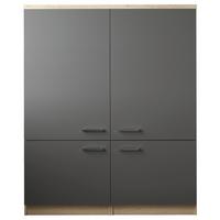 Hochschrank Merle Grau/Eiche Dekor B:120cm - Eichefarben/Grau, Basics, Holzwerkstoff (120/144,9/60cm) - Respekta