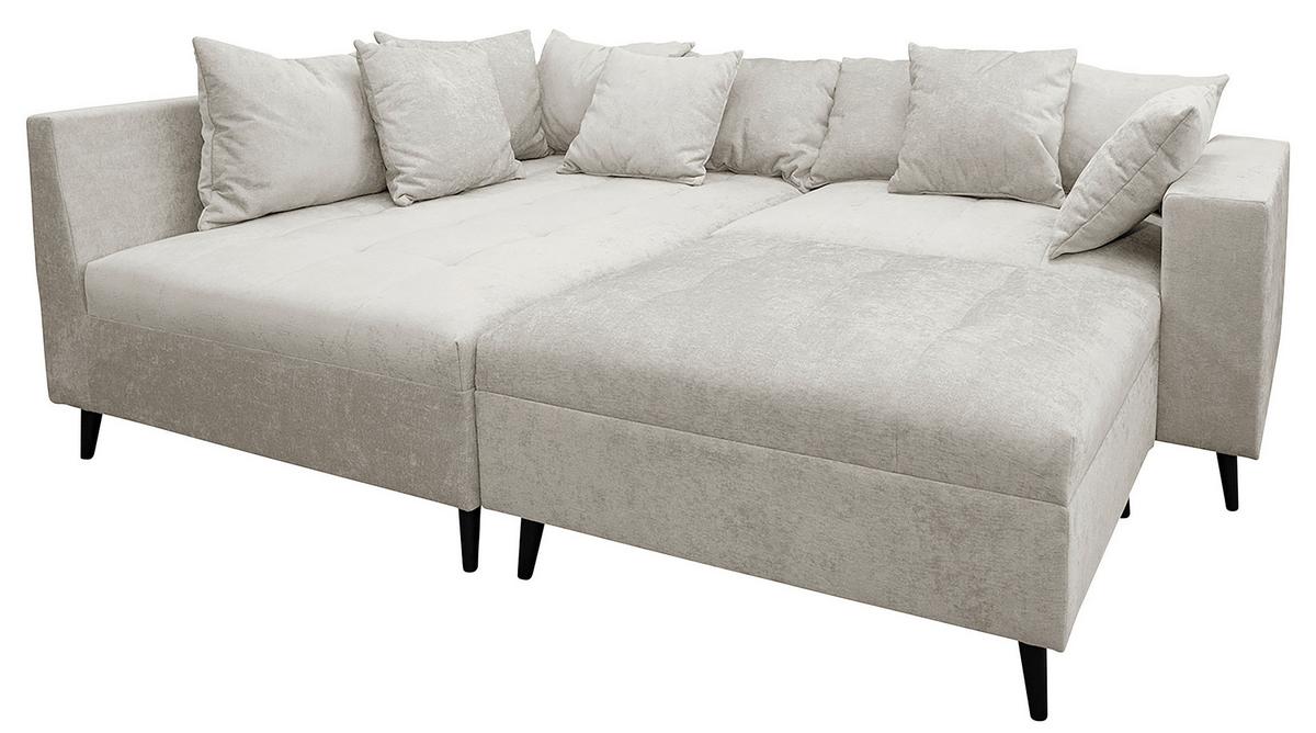 Ecksofa Pruno, Hellgrau S: 174x247 Cm - Hellgrau/Schwarz, Design, Textil (174/247cm) - MID.YOU