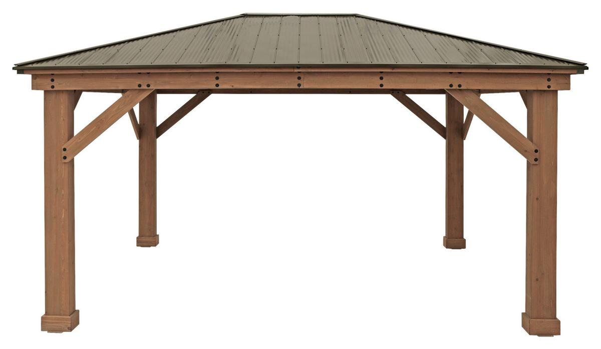 Pavillon Devon 490x315x371cm Wetterfest - Bronzefarben/Mokka, Basics, Holz/Metall (490/315/371cm)