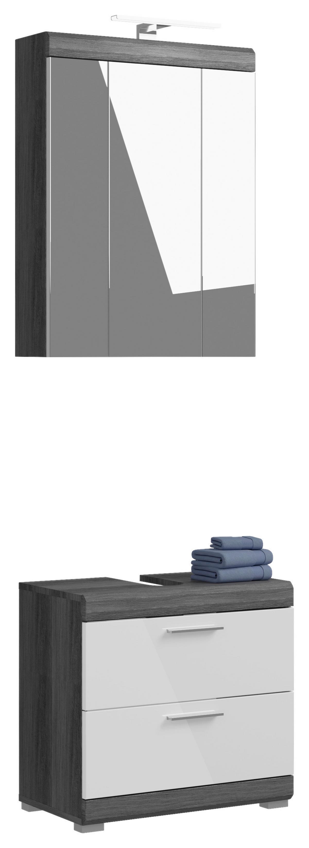 Badezimmer Scout - Weiß Hochglanz, MODERN, Holzwerkstoff (60cm) - MID.YOU