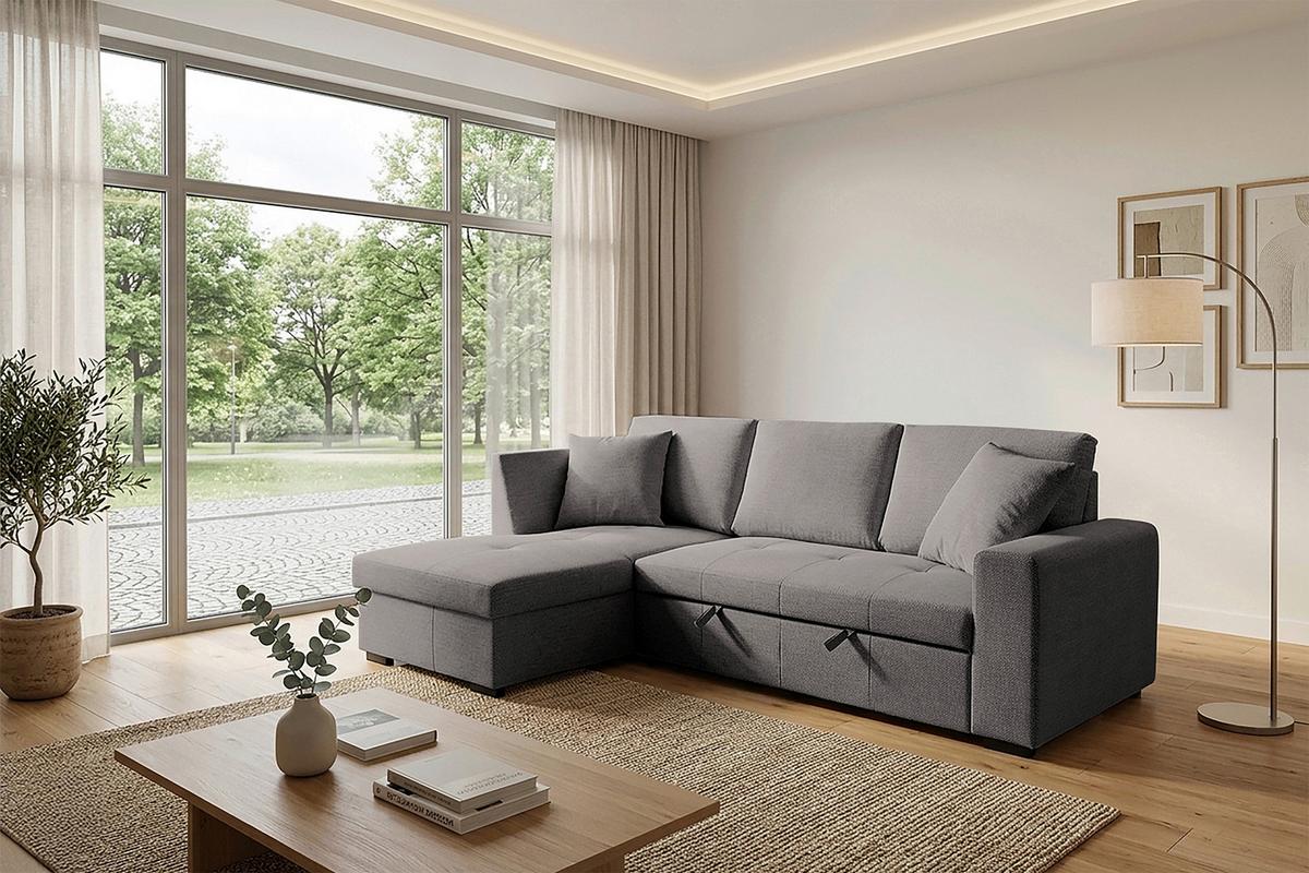 Ecksofa Lukas Dunkelgrau S: 158x239 Cm - Dunkelgrau, Trend, Textil (158/239cm)