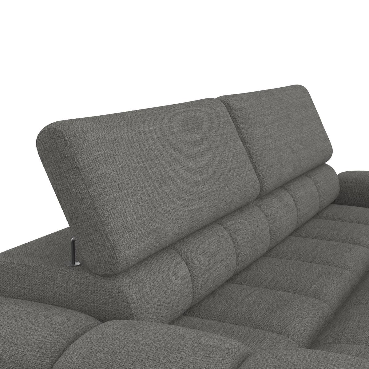 Bigsofa Bull Webstoff anthrazit, B: 248 cm - Anthrazit/Schwarz, Design, Textil (248/77-97/108cm) - Luca Bessoni