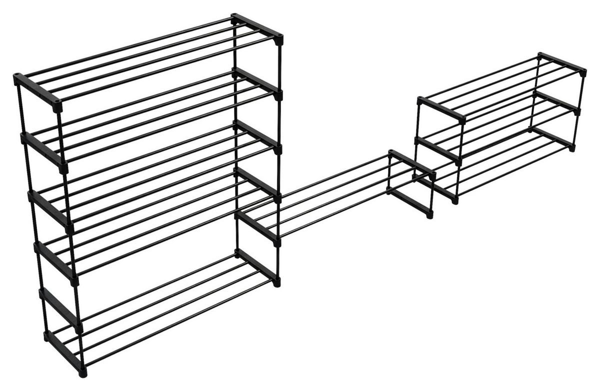 REGÁL NA TOPÁNKY GRANDO -BASED/SB- - čierna, Konventionell, kov/plast (94/194/30cm) - Based