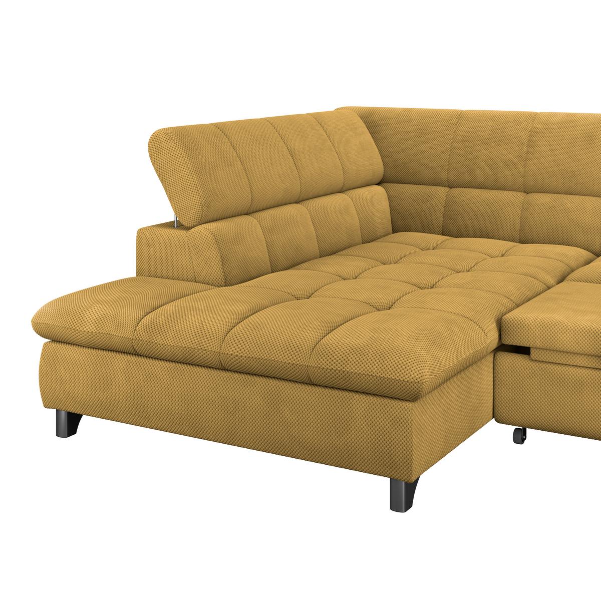 Ecksofa Gemini Senfgelb, B: 234cm - Chromfarben/Senfgelb, KONVENTIONELL, Textil (234/312cm)