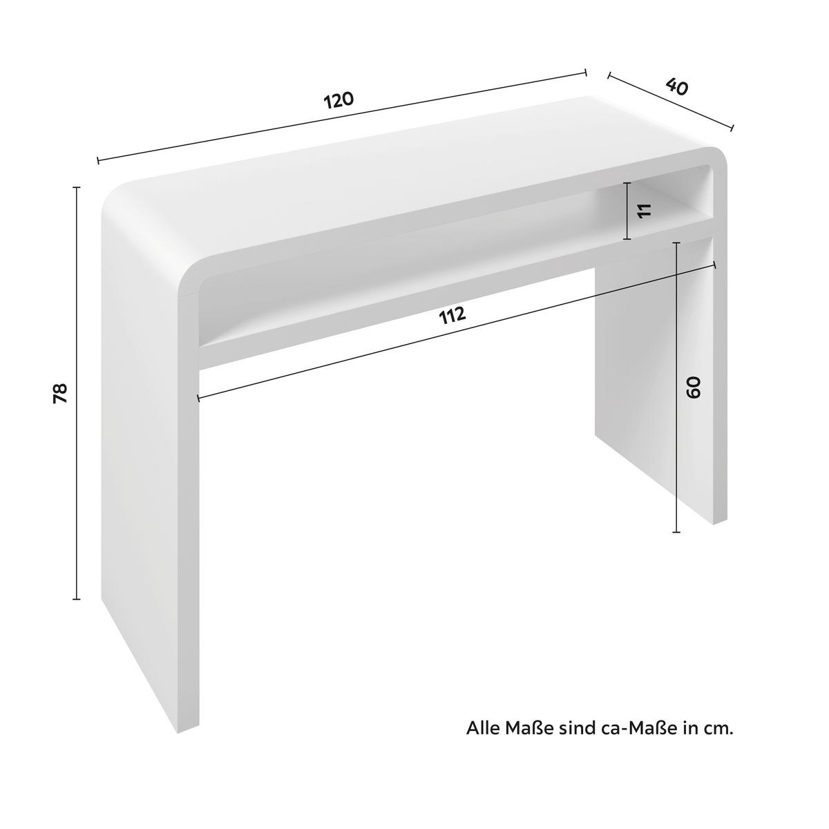 KONZOLOVÝ STOLÍK EMILIA - biela, Modern, kompozitné drevo (120/78/40cm) - Bessagi Home
