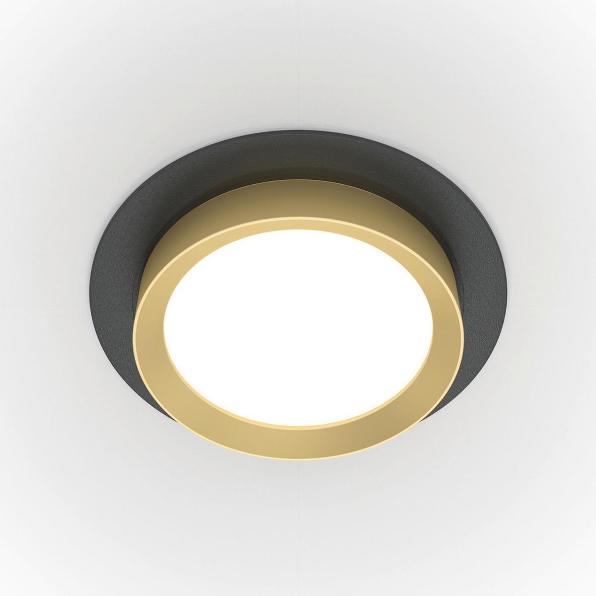 Deckenleuchte Hoop - Goldfarben/Schwarz, MODERN, Kunststoff/Metall (11/5,3cm) - MAYTONI