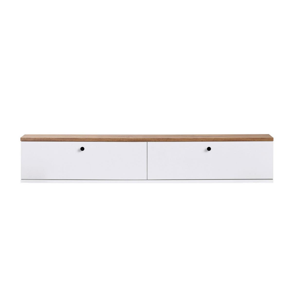 TV-ELEMENT Weiß/Kieferfarben B: 140cm - Weiß/Kieferfarben, MODERN, Holzwerkstoff (140/25/25cm)