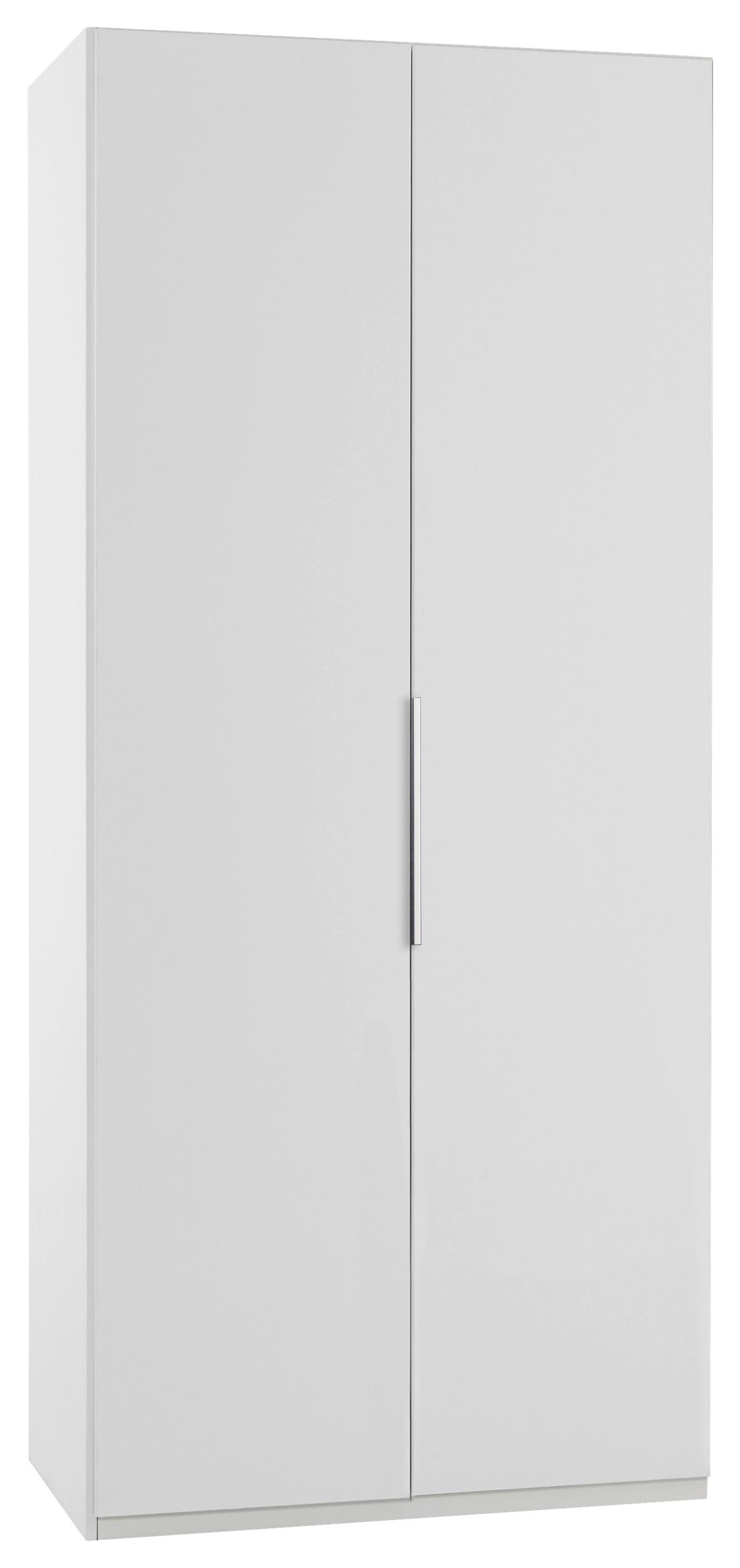 Drehtürenschrank B: 100 Cm Level, Weiß - Weiß, MODERN, Holzwerkstoff (100/216/58cm) - MID.YOU