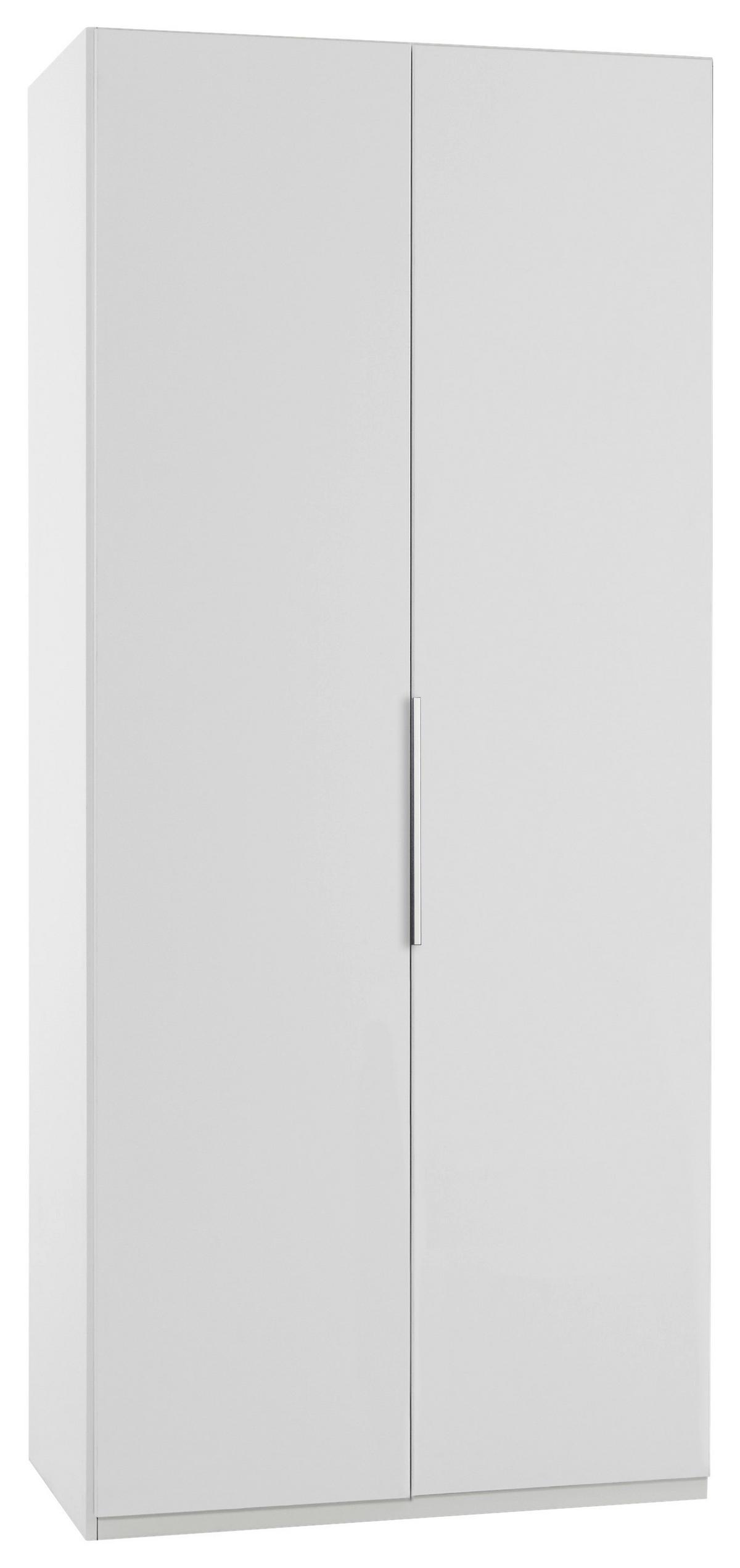 Drehtürenschrank B: 100 Cm Level, Weiß - Weiß, MODERN, Holzwerkstoff (100/216/58cm) - MID.YOU