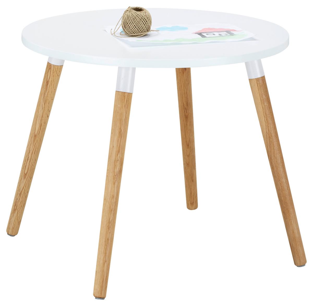 DĚTSKÝ STŮL CHILD - bílá/barvy dubu, Moderní, dřevo/kompozitní dřevo (60/46/60cm) - Zandiara