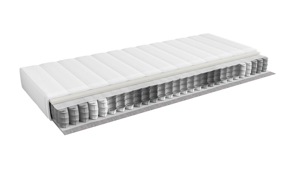 Taschenfederkernmatratze Simplo 120x200 Cm H2 H: 16 Cm - Weiß, Textil/Metall (120/200cm)