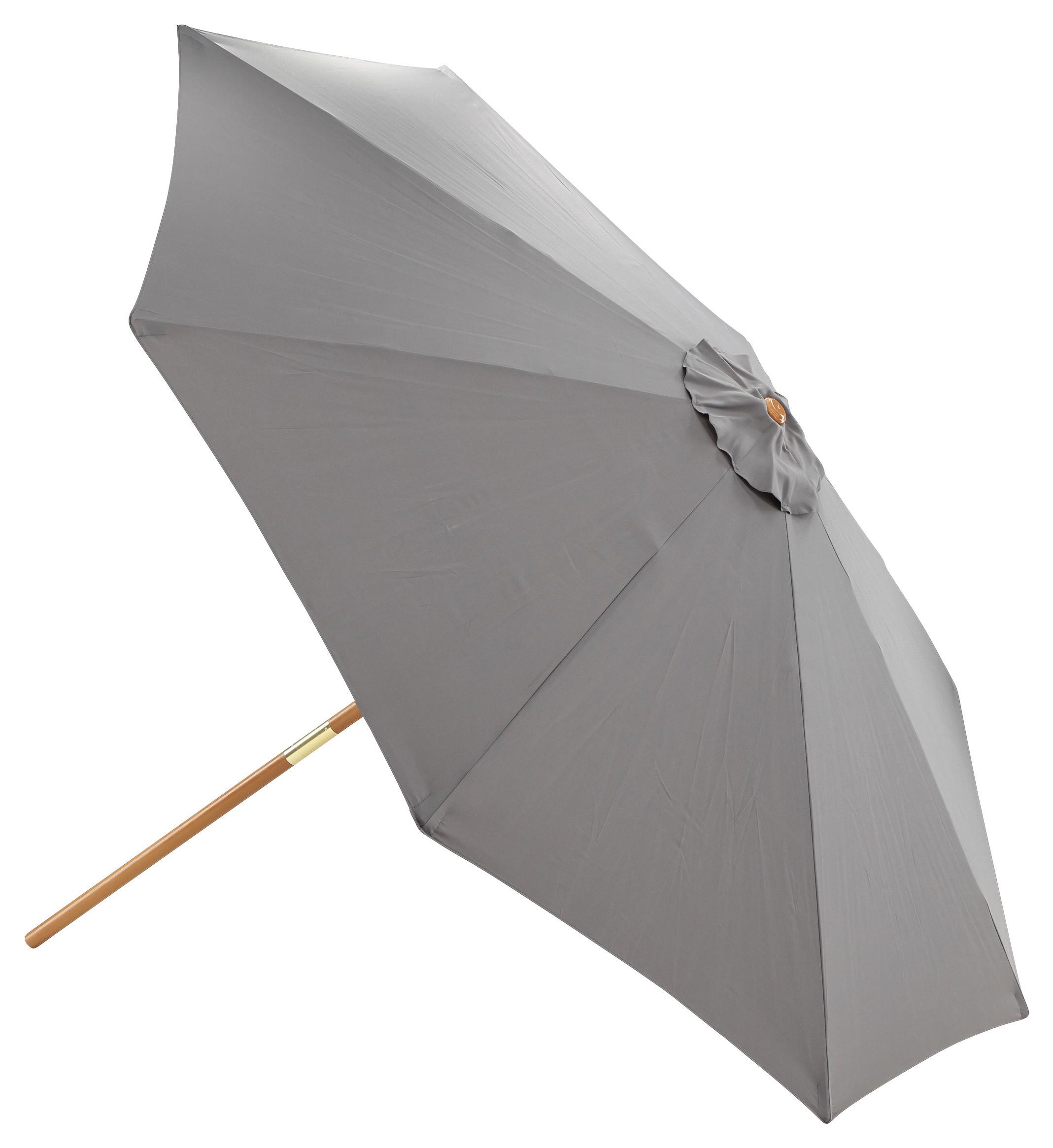 Sonnenschirm Ixos DM: 300cm H: 244cm Grau - Grau, KONVENTIONELL, Holz/Textil (300/244cm) - Gardenson