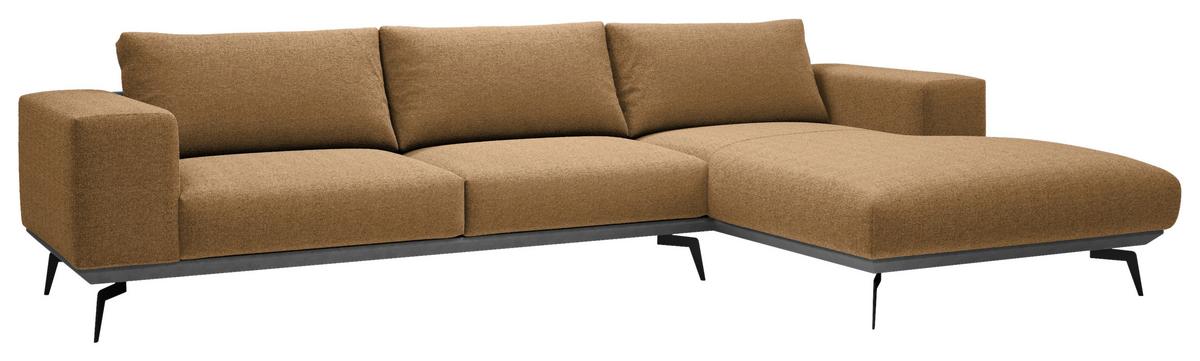 Ecksofa Albero - Rostfarben/Schwarz, Design, Holz/Textil (330/180cm) - MID.YOU
