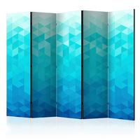 PARAVENT Blau Hellblau B: 225 cm - Blau/Hellblau, Basics, Holz/Textil (225/172/3cm) - artgeist