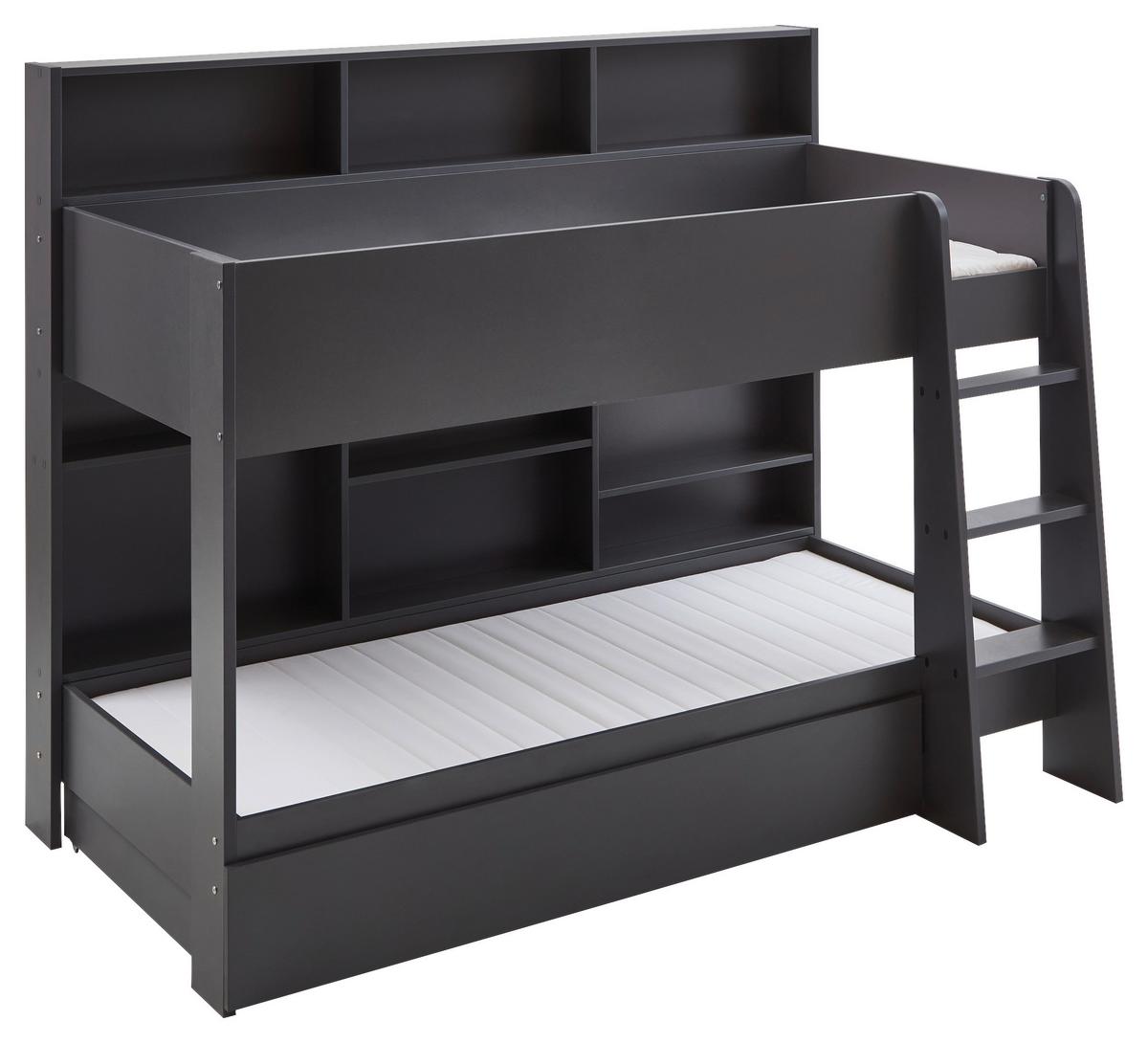 Etagenbett Sely Anthrazit Dekor, Lf: 90x200 Cm - Anthrazit, KONVENTIONELL, Holzwerkstoff (90/200cm)