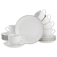 Kaffeeservice Allegra Goldfarben/Weiß 18--Teilig - Goldfarben/Weiß, Basics, Keramik - Creatable