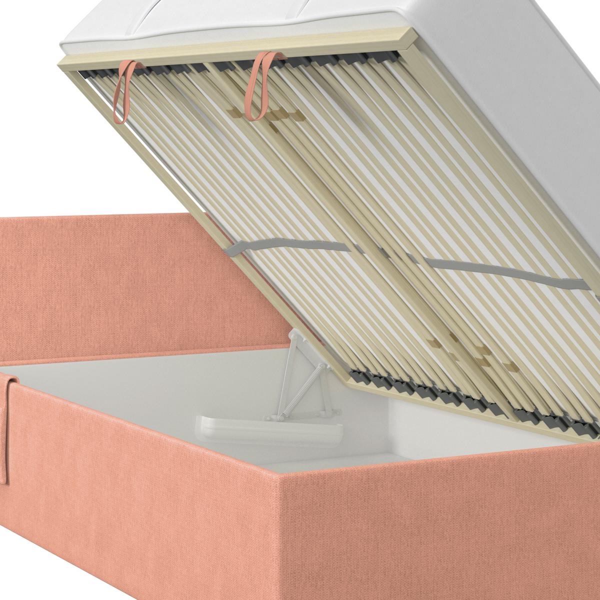 Polsterbett Remi - Chromfarben/Aprikose, MODERN, Holz/Textil (140/200cm)